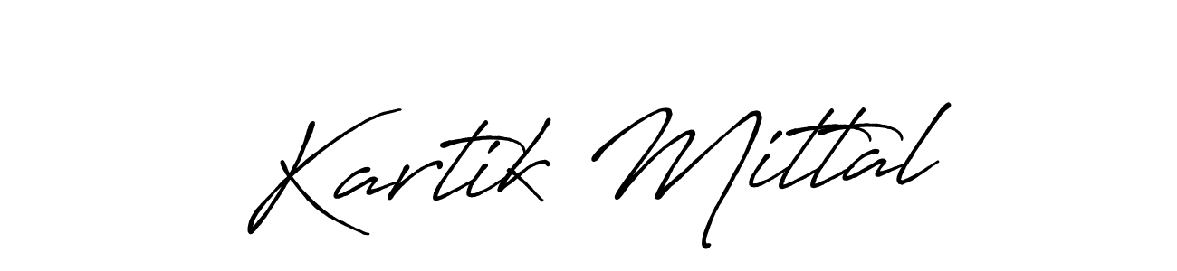 Make a beautiful signature design for name Kartik Mittal. With this signature (Antro_Vectra_Bolder) style, you can create a handwritten signature for free. Kartik Mittal signature style 7 images and pictures png