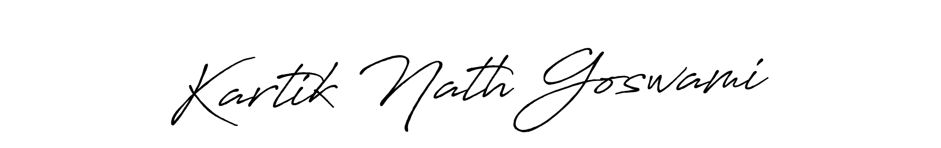 How to make Kartik Nath Goswami name signature. Use Antro_Vectra_Bolder style for creating short signs online. This is the latest handwritten sign. Kartik Nath Goswami signature style 7 images and pictures png