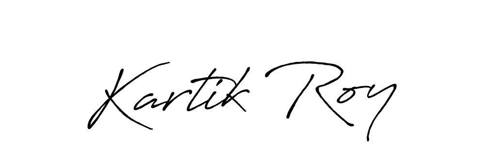Make a beautiful signature design for name Kartik Roy. With this signature (Antro_Vectra_Bolder) style, you can create a handwritten signature for free. Kartik Roy signature style 7 images and pictures png