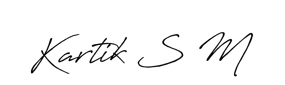 Antro_Vectra_Bolder is a professional signature style that is perfect for those who want to add a touch of class to their signature. It is also a great choice for those who want to make their signature more unique. Get Kartik S M name to fancy signature for free. Kartik S M signature style 7 images and pictures png