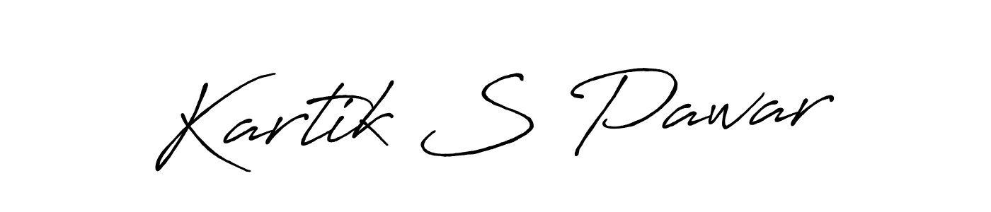 Create a beautiful signature design for name Kartik S Pawar. With this signature (Antro_Vectra_Bolder) fonts, you can make a handwritten signature for free. Kartik S Pawar signature style 7 images and pictures png