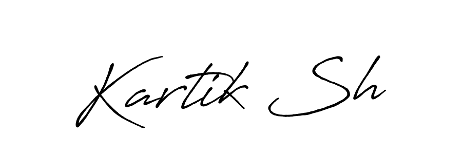 The best way (Antro_Vectra_Bolder) to make a short signature is to pick only two or three words in your name. The name Kartik Sh include a total of six letters. For converting this name. Kartik Sh signature style 7 images and pictures png