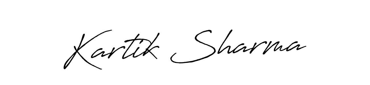 How to make Kartik Sharma name signature. Use Antro_Vectra_Bolder style for creating short signs online. This is the latest handwritten sign. Kartik Sharma signature style 7 images and pictures png