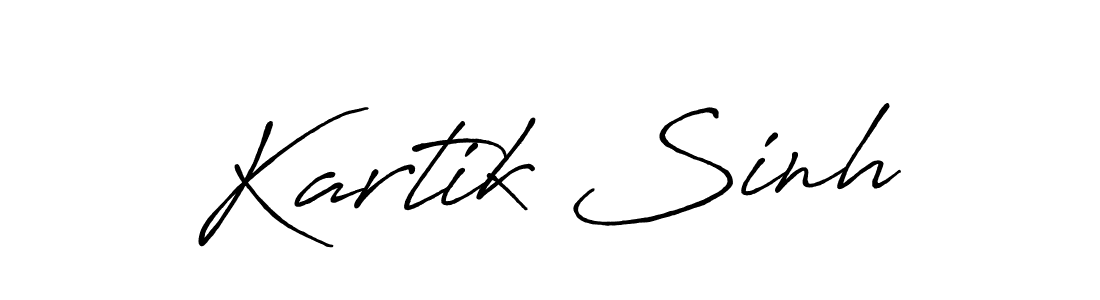 Use a signature maker to create a handwritten signature online. With this signature software, you can design (Antro_Vectra_Bolder) your own signature for name Kartik Sinh. Kartik Sinh signature style 7 images and pictures png