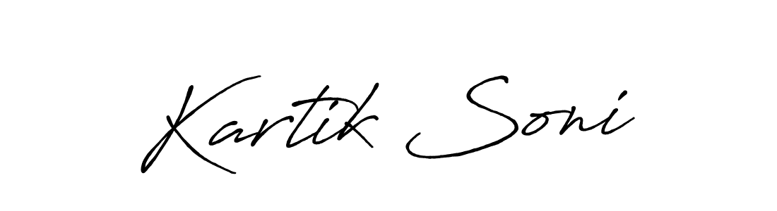 Similarly Antro_Vectra_Bolder is the best handwritten signature design. Signature creator online .You can use it as an online autograph creator for name Kartik Soni. Kartik Soni signature style 7 images and pictures png