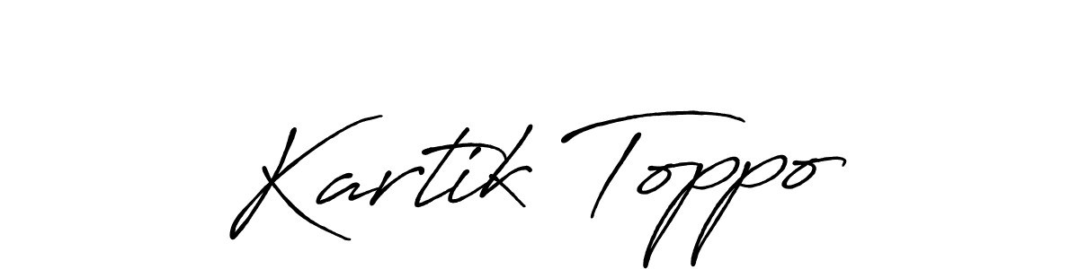 Similarly Antro_Vectra_Bolder is the best handwritten signature design. Signature creator online .You can use it as an online autograph creator for name Kartik Toppo. Kartik Toppo signature style 7 images and pictures png