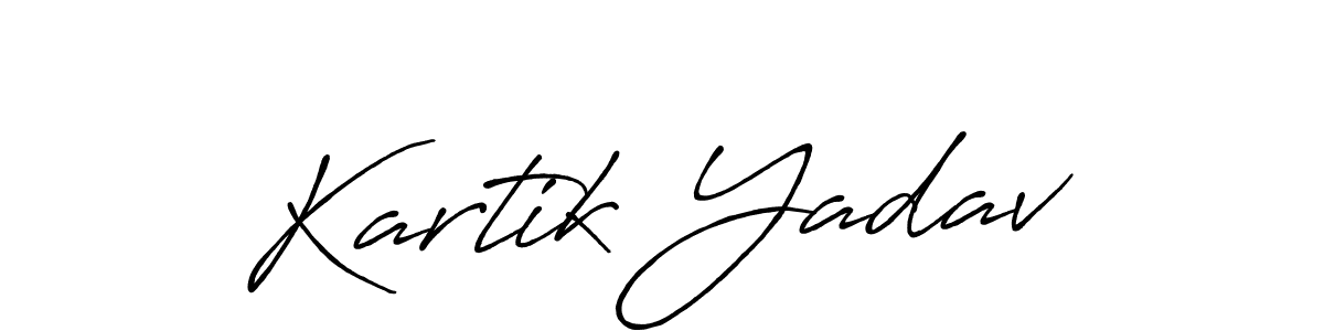 Create a beautiful signature design for name Kartik Yadav. With this signature (Antro_Vectra_Bolder) fonts, you can make a handwritten signature for free. Kartik Yadav signature style 7 images and pictures png