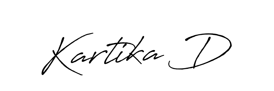 The best way (Antro_Vectra_Bolder) to make a short signature is to pick only two or three words in your name. The name Kartika D include a total of six letters. For converting this name. Kartika D signature style 7 images and pictures png