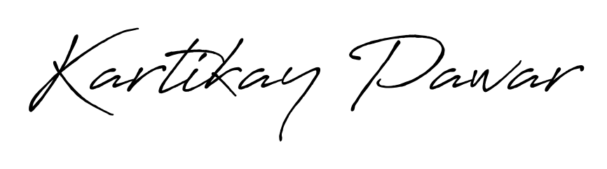 The Antro_Vectra_Bolder handwriting style adds charm and authenticity to name Kartikay Pawar. A wonderful choice for personal thank-you notes. Kartikay Pawar signature style 7 images and pictures png