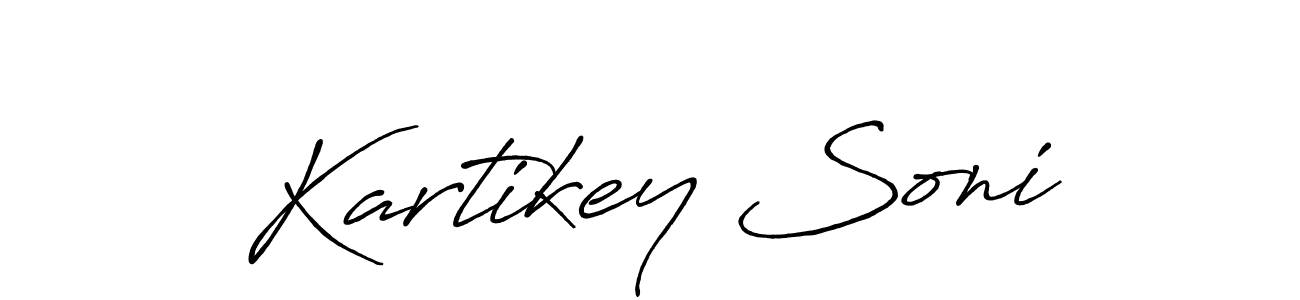 Design your own signature with our free online signature maker. With this signature software, you can create a handwritten (Antro_Vectra_Bolder) signature for name Kartikey Soni. Kartikey Soni signature style 7 images and pictures png