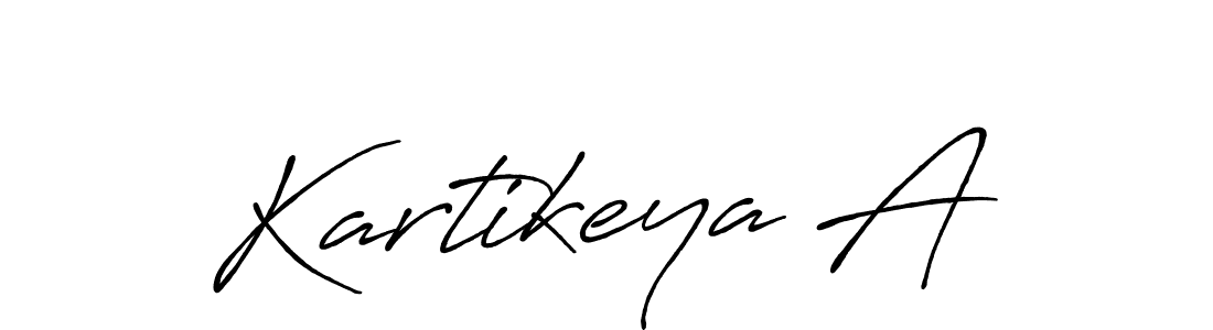 Create a beautiful signature design for name Kartikeya A. With this signature (Antro_Vectra_Bolder) fonts, you can make a handwritten signature for free. Kartikeya A signature style 7 images and pictures png