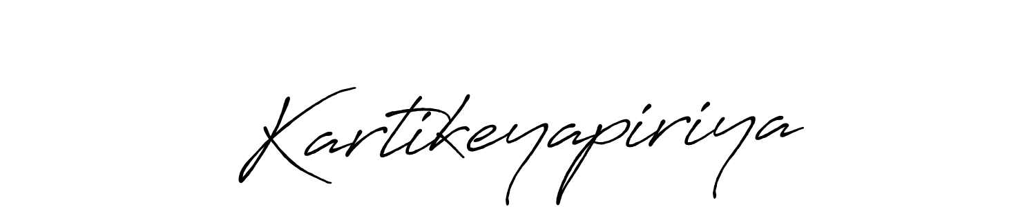 Make a beautiful signature design for name Kartikeyapiriya. With this signature (Antro_Vectra_Bolder) style, you can create a handwritten signature for free. Kartikeyapiriya signature style 7 images and pictures png