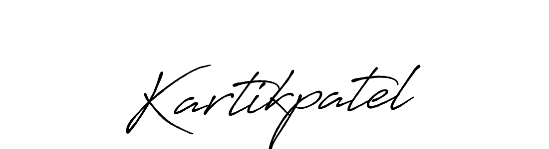 Create a beautiful signature design for name Kartikpatel. With this signature (Antro_Vectra_Bolder) fonts, you can make a handwritten signature for free. Kartikpatel signature style 7 images and pictures png