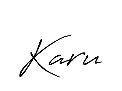 if you are searching for the best signature style for your name Karu. so please give up your signature search. here we have designed multiple signature styles  using Antro_Vectra_Bolder. Karu signature style 7 images and pictures png