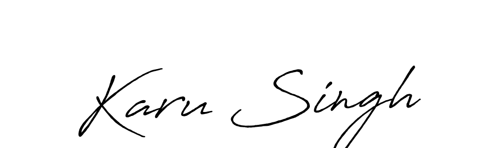 How to make Karu Singh signature? Antro_Vectra_Bolder is a professional autograph style. Create handwritten signature for Karu Singh name. Karu Singh signature style 7 images and pictures png
