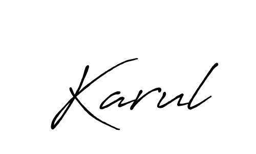 Karul stylish signature style. Best Handwritten Sign (Antro_Vectra_Bolder) for my name. Handwritten Signature Collection Ideas for my name Karul. Karul signature style 7 images and pictures png