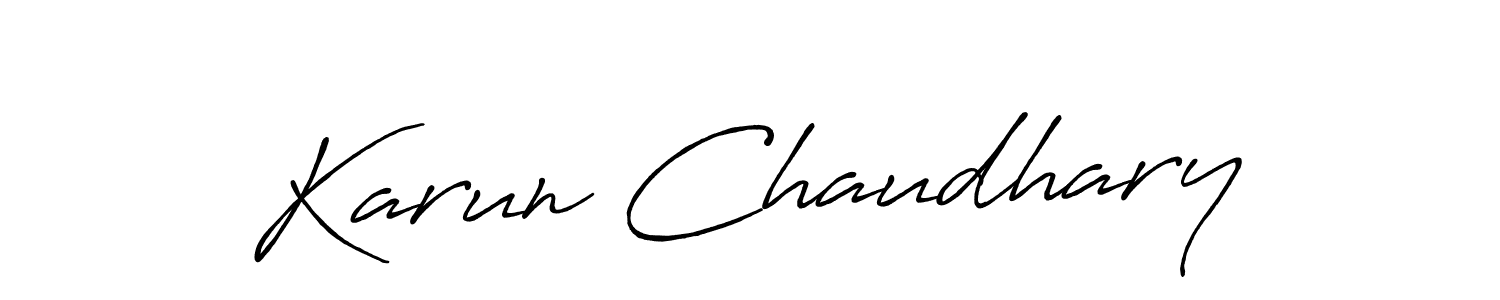 Make a beautiful signature design for name Karun Chaudhary. With this signature (Antro_Vectra_Bolder) style, you can create a handwritten signature for free. Karun Chaudhary signature style 7 images and pictures png