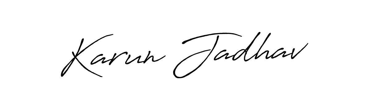 Make a beautiful signature design for name Karun Jadhav. Use this online signature maker to create a handwritten signature for free. Karun Jadhav signature style 7 images and pictures png