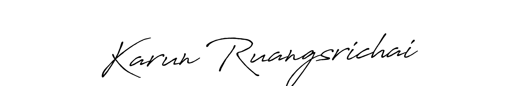 Also we have Karun Ruangsrichai name is the best signature style. Create professional handwritten signature collection using Antro_Vectra_Bolder autograph style. Karun Ruangsrichai signature style 7 images and pictures png