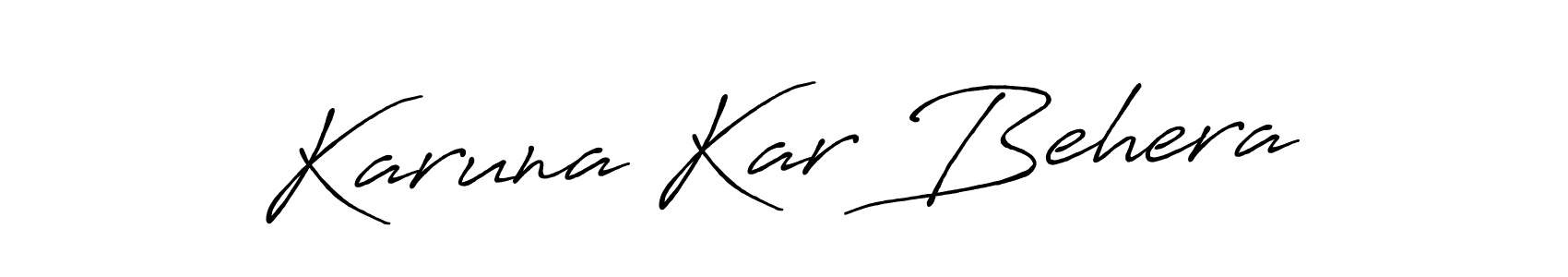 Create a beautiful signature design for name Karuna Kar Behera. With this signature (Antro_Vectra_Bolder) fonts, you can make a handwritten signature for free. Karuna Kar Behera signature style 7 images and pictures png