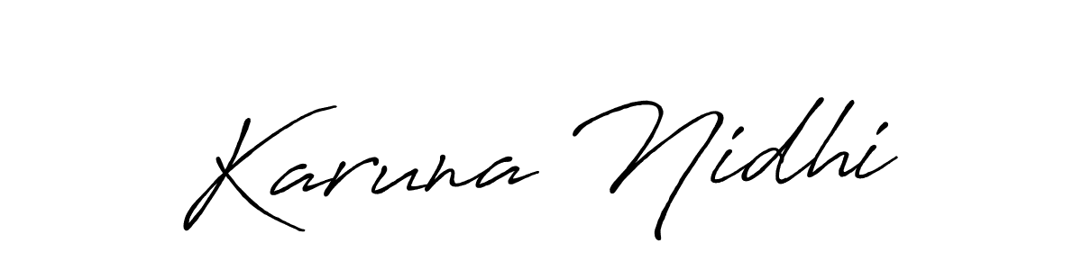 Make a beautiful signature design for name Karuna Nidhi. With this signature (Antro_Vectra_Bolder) style, you can create a handwritten signature for free. Karuna Nidhi signature style 7 images and pictures png