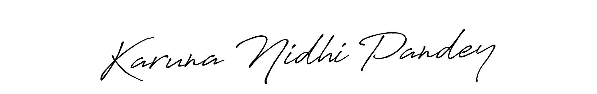 Also You can easily find your signature by using the search form. We will create Karuna Nidhi Pandey name handwritten signature images for you free of cost using Antro_Vectra_Bolder sign style. Karuna Nidhi Pandey signature style 7 images and pictures png