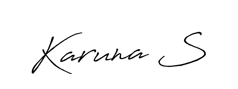 Make a beautiful signature design for name Karuna S. With this signature (Antro_Vectra_Bolder) style, you can create a handwritten signature for free. Karuna S signature style 7 images and pictures png