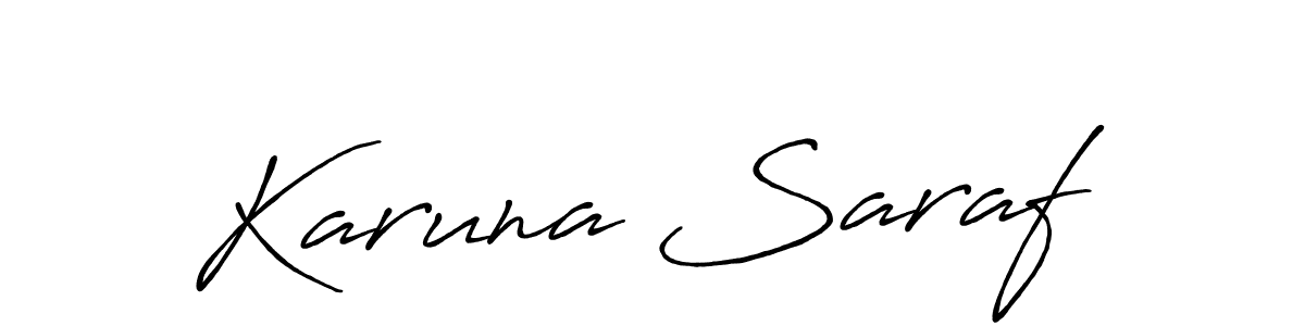 Use a signature maker to create a handwritten signature online. With this signature software, you can design (Antro_Vectra_Bolder) your own signature for name Karuna Saraf. Karuna Saraf signature style 7 images and pictures png