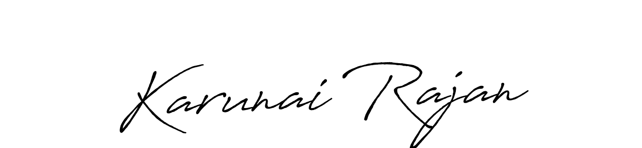 Make a beautiful signature design for name Karunai Rajan. With this signature (Antro_Vectra_Bolder) style, you can create a handwritten signature for free. Karunai Rajan signature style 7 images and pictures png