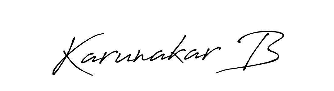 Antro_Vectra_Bolder is a professional signature style that is perfect for those who want to add a touch of class to their signature. It is also a great choice for those who want to make their signature more unique. Get Karunakar B name to fancy signature for free. Karunakar B signature style 7 images and pictures png