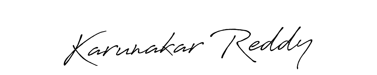 Make a beautiful signature design for name Karunakar Reddy. With this signature (Antro_Vectra_Bolder) style, you can create a handwritten signature for free. Karunakar Reddy signature style 7 images and pictures png