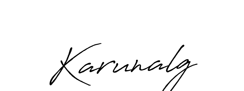 How to make Karunalg signature? Antro_Vectra_Bolder is a professional autograph style. Create handwritten signature for Karunalg name. Karunalg signature style 7 images and pictures png