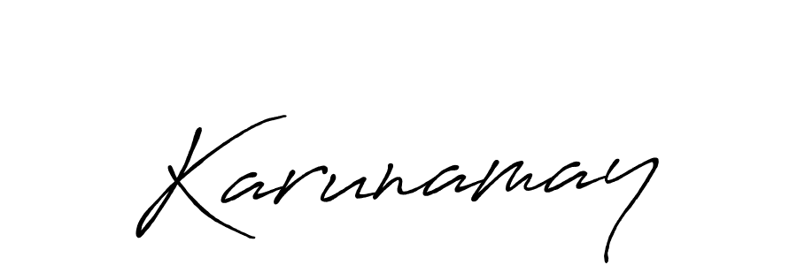 Make a beautiful signature design for name Karunamay. With this signature (Antro_Vectra_Bolder) style, you can create a handwritten signature for free. Karunamay signature style 7 images and pictures png