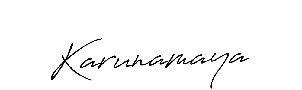 Make a beautiful signature design for name Karunamaya. With this signature (Antro_Vectra_Bolder) style, you can create a handwritten signature for free. Karunamaya signature style 7 images and pictures png