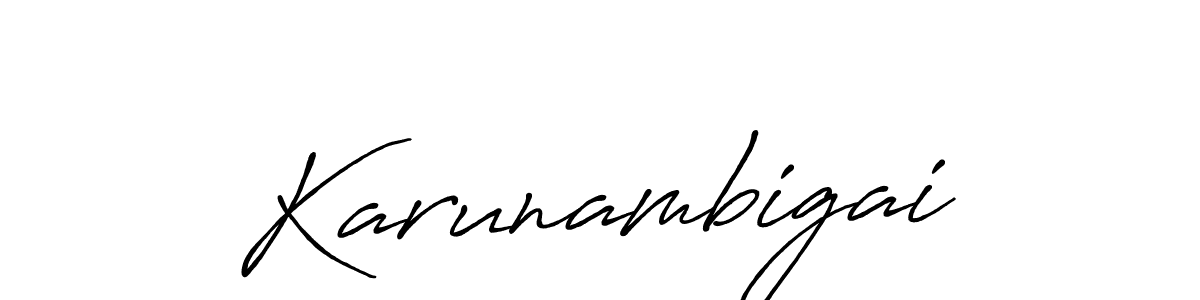 How to make Karunambigai name signature. Use Antro_Vectra_Bolder style for creating short signs online. This is the latest handwritten sign. Karunambigai signature style 7 images and pictures png