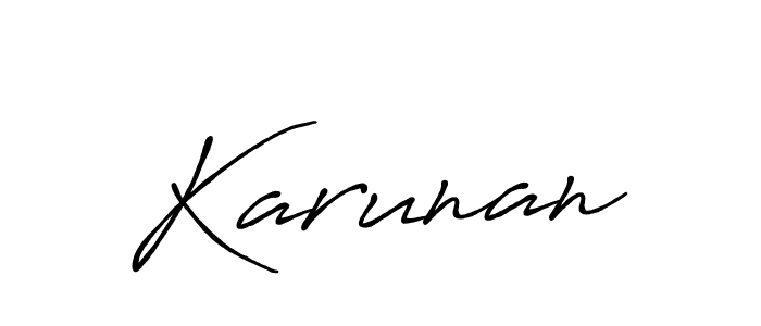 Also we have Karunan name is the best signature style. Create professional handwritten signature collection using Antro_Vectra_Bolder autograph style. Karunan signature style 7 images and pictures png