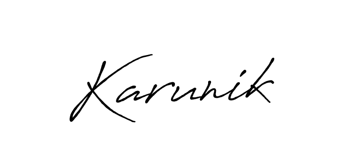 How to make Karunik signature? Antro_Vectra_Bolder is a professional autograph style. Create handwritten signature for Karunik name. Karunik signature style 7 images and pictures png
