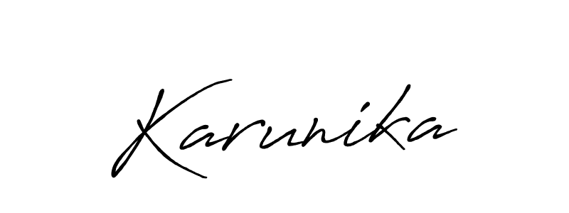 You should practise on your own different ways (Antro_Vectra_Bolder) to write your name (Karunika) in signature. don't let someone else do it for you. Karunika signature style 7 images and pictures png