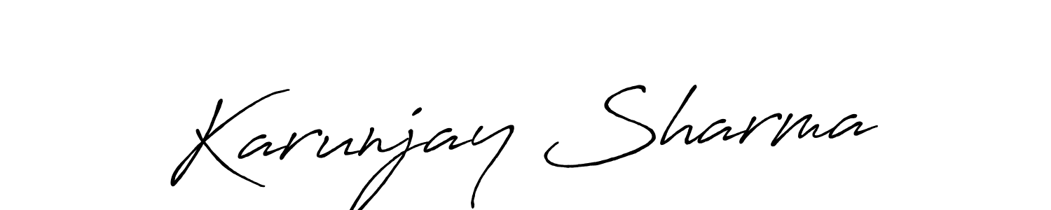 Create a beautiful signature design for name Karunjay Sharma. With this signature (Antro_Vectra_Bolder) fonts, you can make a handwritten signature for free. Karunjay Sharma signature style 7 images and pictures png