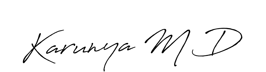 Design your own signature with our free online signature maker. With this signature software, you can create a handwritten (Antro_Vectra_Bolder) signature for name Karunya M D. Karunya M D signature style 7 images and pictures png