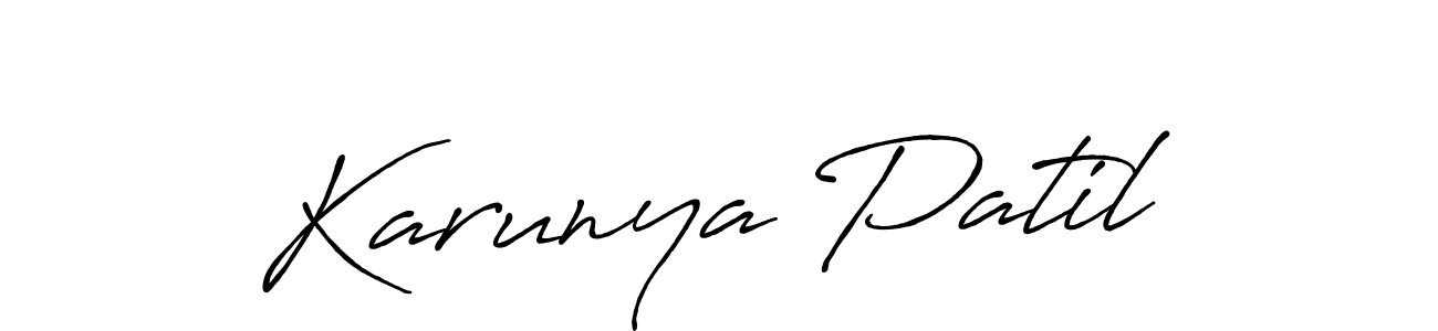 Karunya Patil stylish signature style. Best Handwritten Sign (Antro_Vectra_Bolder) for my name. Handwritten Signature Collection Ideas for my name Karunya Patil. Karunya Patil signature style 7 images and pictures png