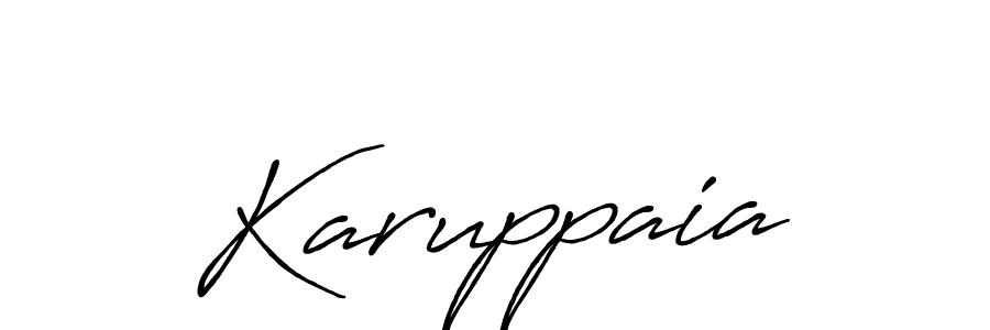 How to make Karuppaia signature? Antro_Vectra_Bolder is a professional autograph style. Create handwritten signature for Karuppaia name. Karuppaia signature style 7 images and pictures png