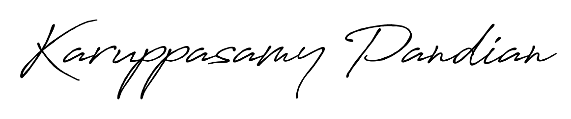 You can use this online signature creator to create a handwritten signature for the name Karuppasamy Pandian. This is the best online autograph maker. Karuppasamy Pandian signature style 7 images and pictures png
