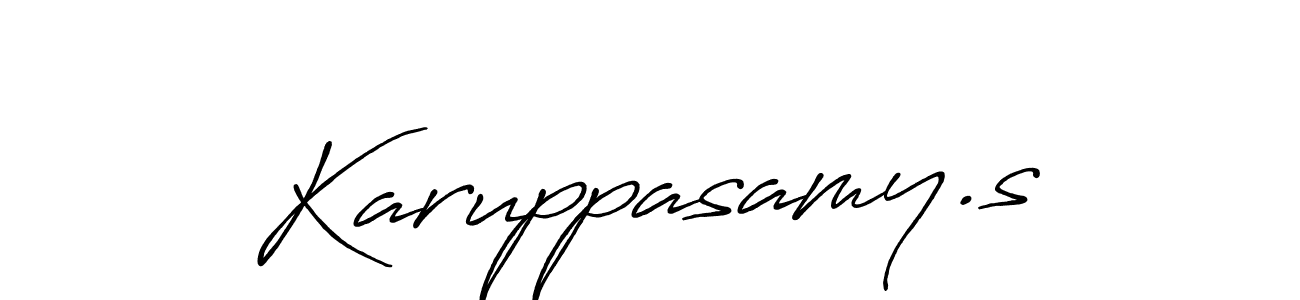 How to make Karuppasamy.s name signature. Use Antro_Vectra_Bolder style for creating short signs online. This is the latest handwritten sign. Karuppasamy.s signature style 7 images and pictures png