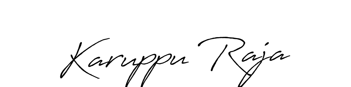 The best way (Antro_Vectra_Bolder) to make a short signature is to pick only two or three words in your name. The name Karuppu Raja include a total of six letters. For converting this name. Karuppu Raja signature style 7 images and pictures png