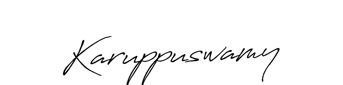 Create a beautiful signature design for name Karuppuswamy. With this signature (Antro_Vectra_Bolder) fonts, you can make a handwritten signature for free. Karuppuswamy signature style 7 images and pictures png