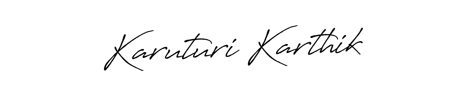 Make a beautiful signature design for name Karuturi Karthik. With this signature (Antro_Vectra_Bolder) style, you can create a handwritten signature for free. Karuturi Karthik signature style 7 images and pictures png