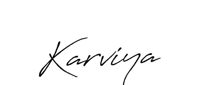 How to make Karviya name signature. Use Antro_Vectra_Bolder style for creating short signs online. This is the latest handwritten sign. Karviya signature style 7 images and pictures png