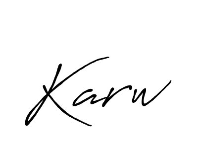 The best way (Antro_Vectra_Bolder) to make a short signature is to pick only two or three words in your name. The name Karw include a total of six letters. For converting this name. Karw signature style 7 images and pictures png