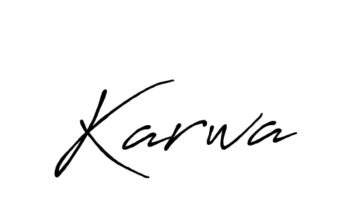 Make a beautiful signature design for name Karwa. With this signature (Antro_Vectra_Bolder) style, you can create a handwritten signature for free. Karwa signature style 7 images and pictures png